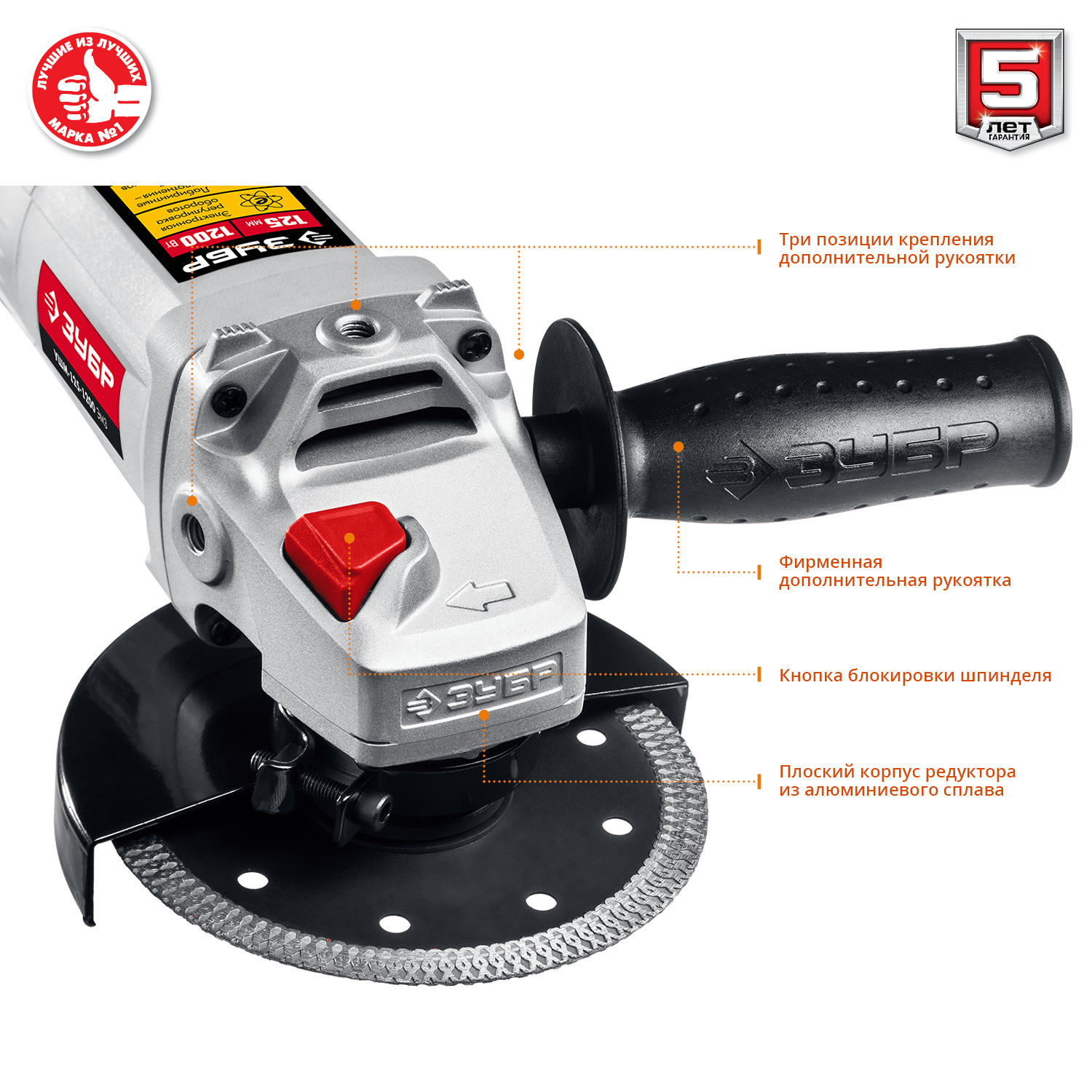 УШМ (Болгарка) с регулировкой оборотов, 125 мм УШМ-125-1200 ЭМ3