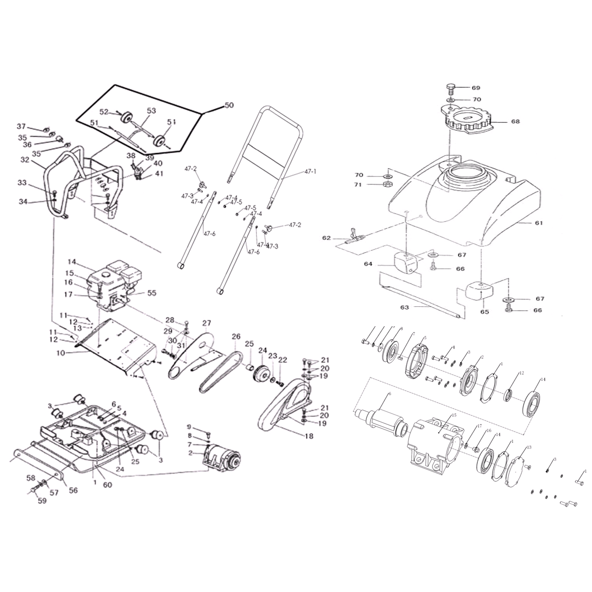 Виброплита бензиновая, двигатель Honda ЗВПБ-15 АХ