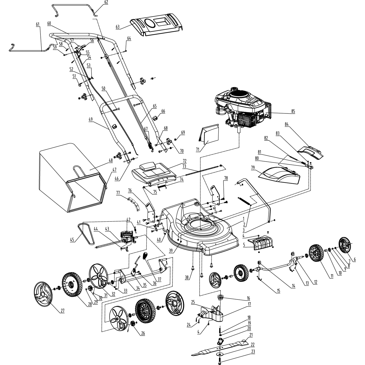 Газонокосилка самоходная бензиновая ГКБ-510СТ