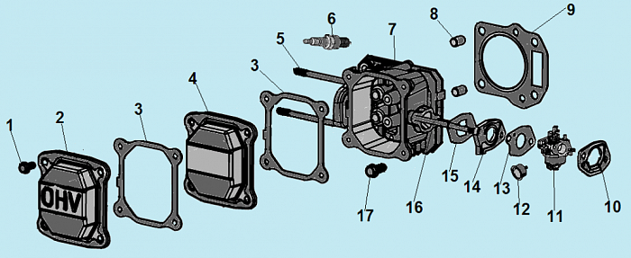 10 ГОЛОВКА БЛОКА ГАЗОНОКОСИЛКА CHAMPION LM4622