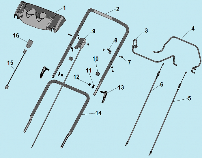 5 РУЧКА - ТРОС ГАЗА Газонокосилка CHAMPION LM5347EBS
