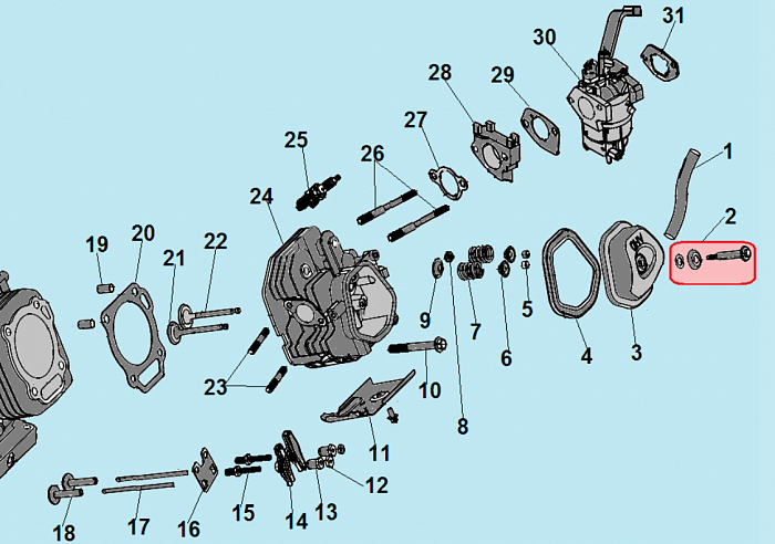 4 ДЕТАЛИ ДВИГАТЕЛЯ - БЛОК - СВЕЧА - ГОЛОВКА - КЛАПАНА - ПРОКЛАДКИ GG6500 ГЕНЕРАТОР CHAMPION