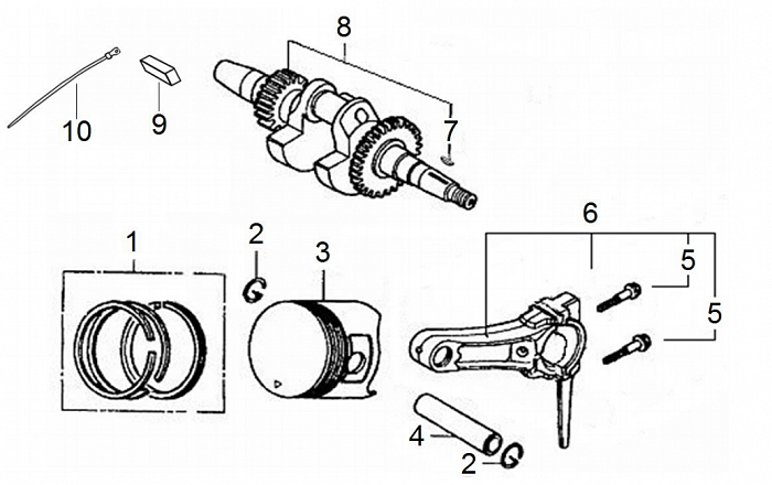 5 ПОРШЕНЬ -ЦИЛИНДР -КОЛЕНВАЛ- КОЛЬЦА ВИБРОПЛИТА БЕНЗИНОВАЯ CHAMPION PC5332F