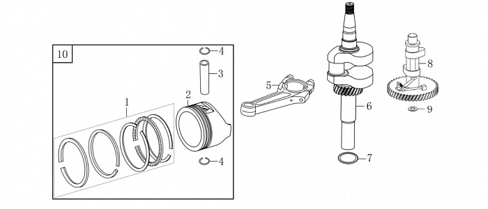 6 БЛОК - КЛАПАНА -ПОРШЕНЬ -ЦИЛИНДР -КОЛЕНВАЛ КУЛЬТИВАТОР CHAMPION ВC4401
