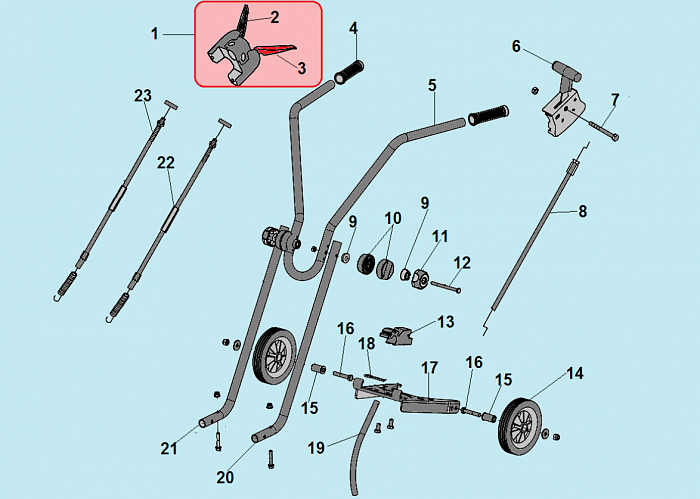 3 РУЧКА - ТРОС ГАЗА КУЛЬТИВАТОР CHAMPION ВC5602 после 2018 ГОДА