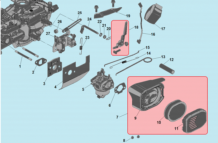8 КАРБЮРАТОР - ВОЗДУШНЫЙ ФИЛЬТР КУЛЬТИВАТОР CHAMPION ВC5602 после 2018 ГОДА