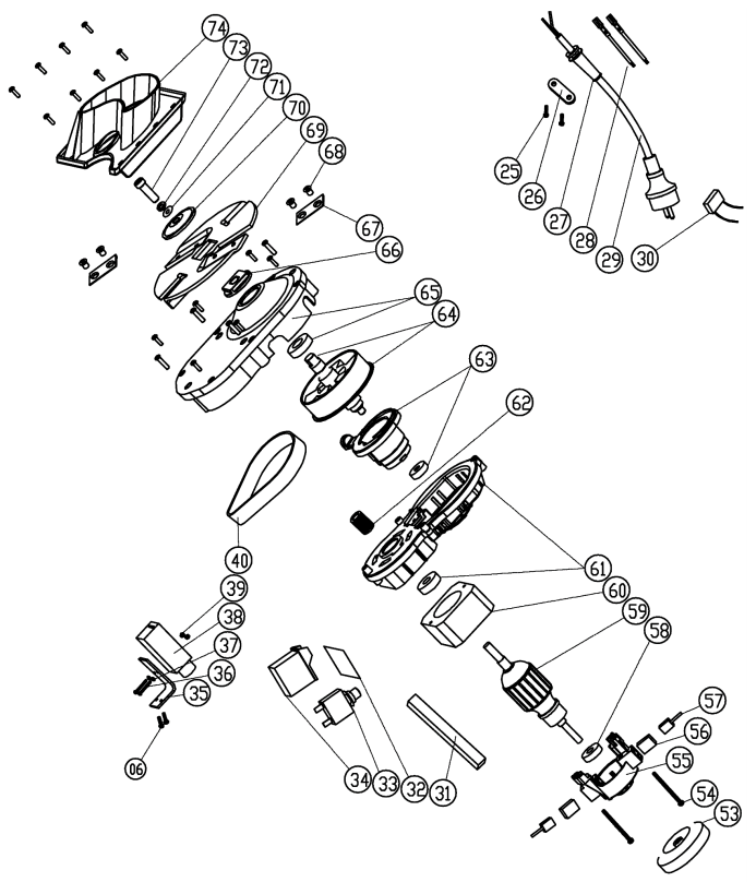 1 ЯКОРЬ  - ЩЕТКИ - СТАТОР - НОЖ - ВЫКЛЮЧАТЕЛЬ ИЗМЕЛЬЧИТЕЛЬ ЭЛЕКТРИЧЕСКИЙ CHAMPION SH251