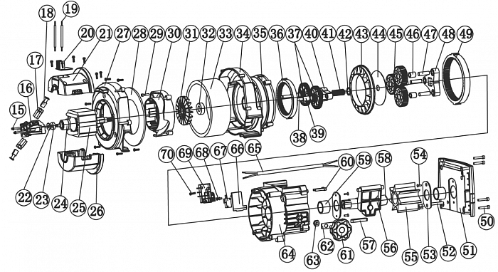 1 ЯКОРЬ  - ЩЕТКИ - СТАТОР - НОЖ - ВЫКЛЮЧАТЕЛЬ ИЗМЕЛЬЧИТЕЛЬ ЭЛЕКТРИЧЕСКИЙ CHAMPION SH280