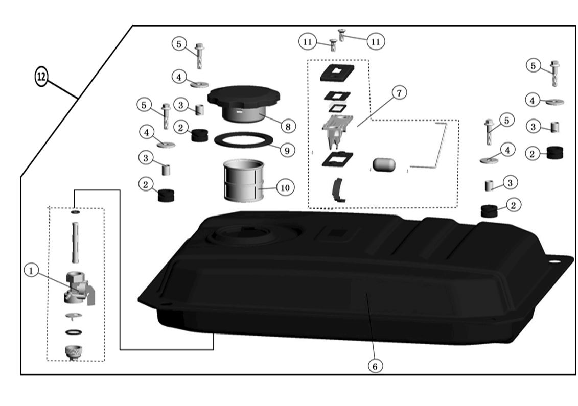 ЗАПЧАСТИ ДЛЯ ГЕНЕРАТОРА БЕНЗИНОВОГО ELITECH СГБ 9500Е (БАК ТОПЛИВНЫЙ)