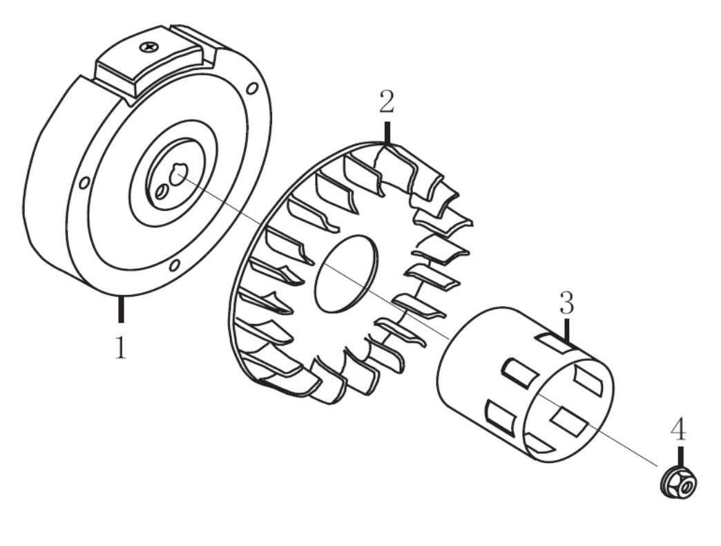 ЗАПЧАСТИ ДЛЯ МОТОПОМПЫ БЕНЗИНОВОЙ ELITECH МБ 200 Д 40 (МАХОВИК)