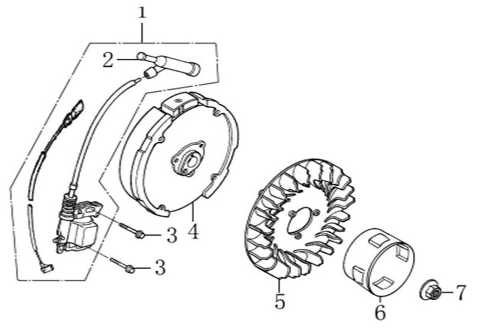 ЗАПЧАСТИ ДЛЯ МОТОПОМПЫ БЕНЗИНОВОЙ ELITECH МБ 600 Д 50 (МАХОВИК)