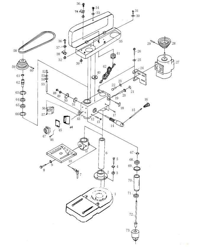ЗАПЧАСТИ ДЛЯ СТАНКА СВЕРЛИЛЬНОГО ЭЛЕКТРИЧЕСКОГО ELITECH СВ 200