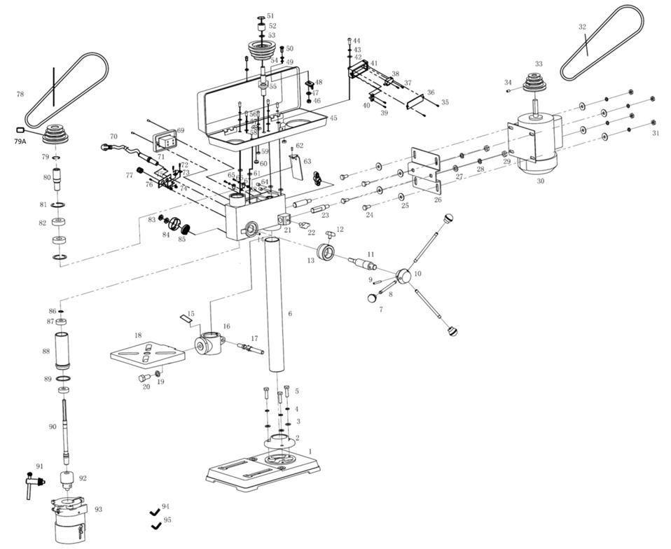 ЗАПЧАСТИ ДЛЯ СТАНКА СВЕРЛИЛЬНОГО ЭЛЕКТРИЧЕСКОГО ELITECH СВ 270