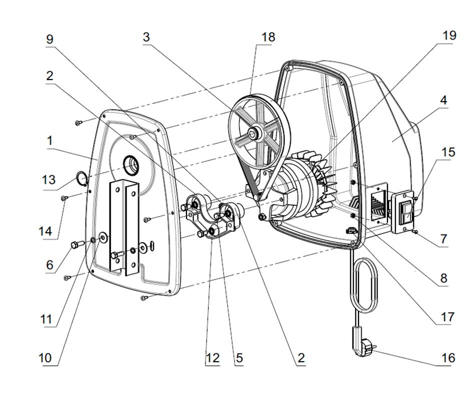 ЗАПЧАСТИ ДЛЯ БЕТОНОСМЕСИТЕЛЯ ЭЛЕКТРИЧЕСКОГО ELITECH Б 160Н (2019 ГОД) (ПРИВОД)