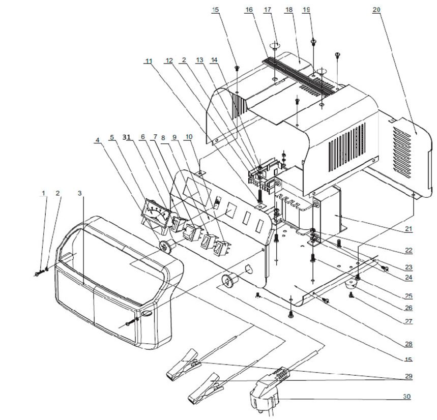 ЗАПЧАСТИ ДЛЯ ЗАРЯДНОГО УСТРОЙСТВА ЭЛЕКТРИЧЕСКОГО ELITECH УЗ 50/30