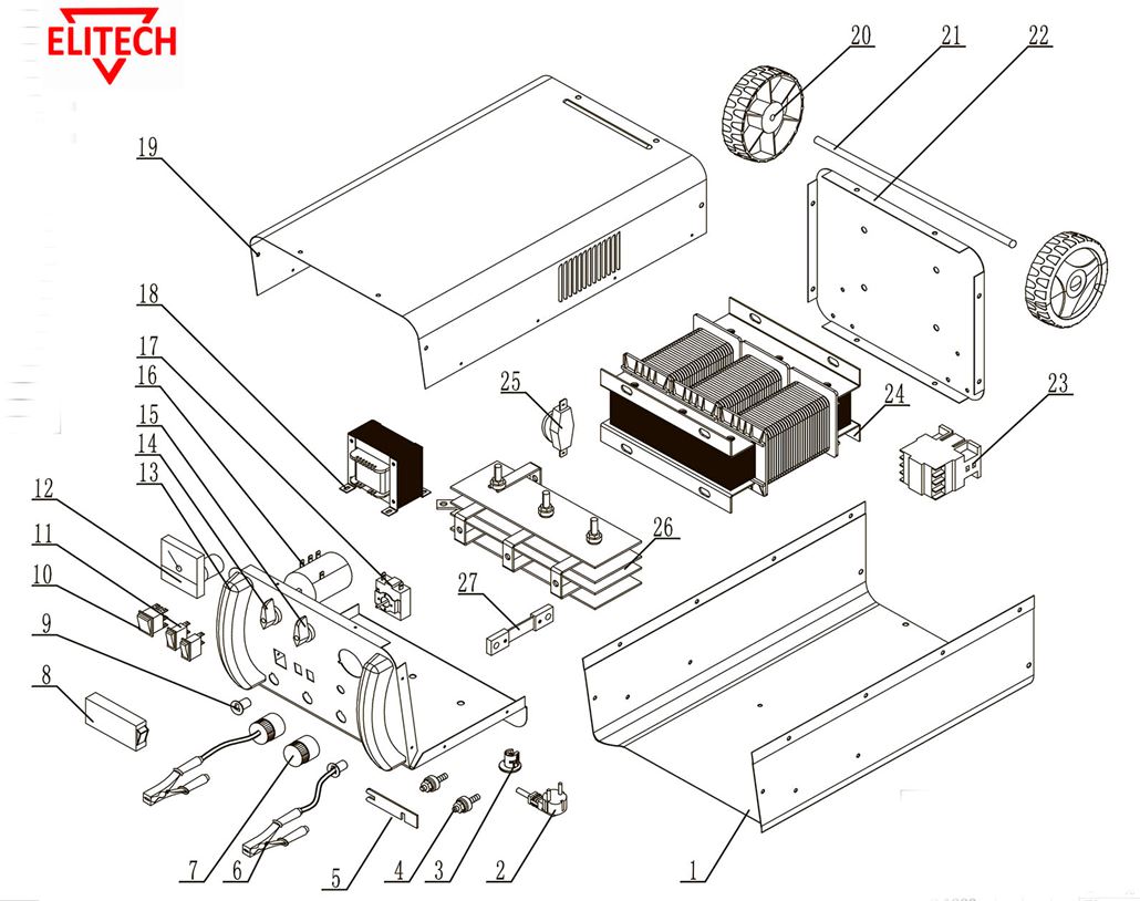 ЗАПЧАСТИ ДЛЯ ПУСКО-ЗАРЯДНОГО УСТРОЙСТВА ЭЛЕКТРИЧЕСКОГО ELITECH УПЗ 1000