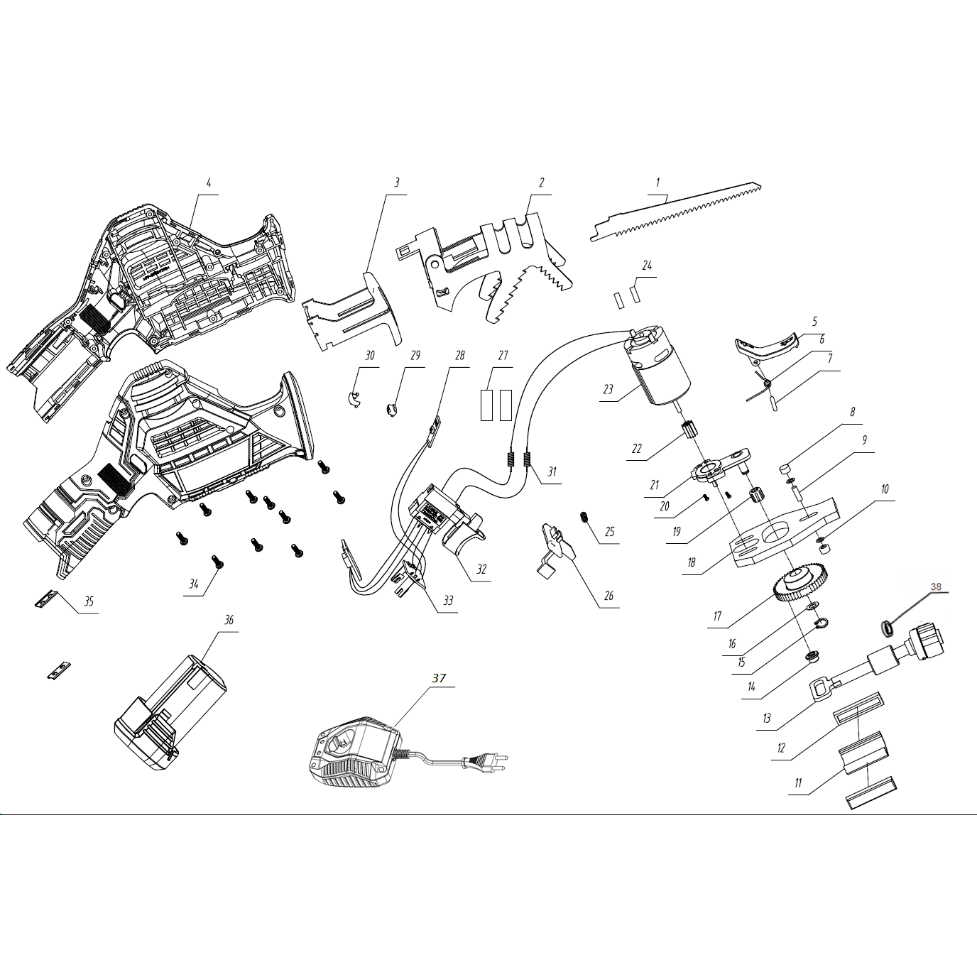 Пила сабельная аккумуляторная СПЛ-121