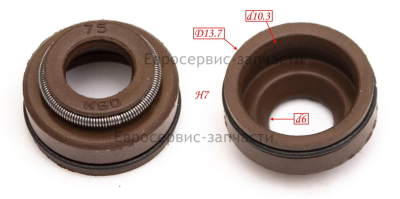 Сальник клапана 140400017-0001 БЭС 12000 : d6 D14 h7 Цвет коричневый