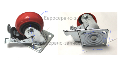 Колесо с тормозом в сборе с платформой  660690055-0001 БЭС22500ЕТМК