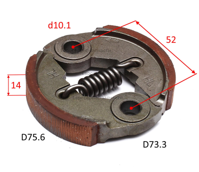 Муфта сцепления, D76, одна пружина. HY-E58032. БМ 52Е.СМ.0802.143800.171400.182120