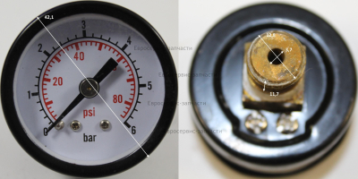 Манометр 52мм, G1/4”, 6 Bar. JHCT016.01.001 (СМ 007101144)