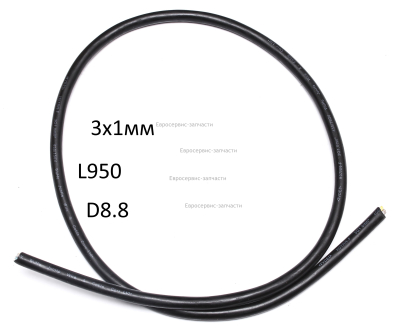 Электрокабель, 3х1мм, L95см, D8.8. JHCT018.01.001. Н 800.1100С