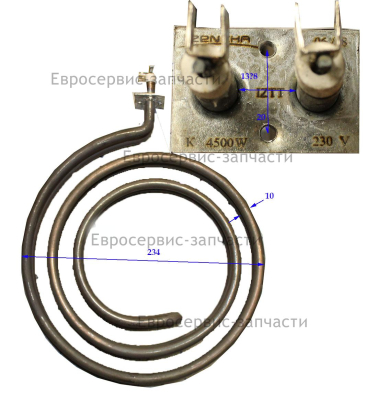 ТЭН-305-В-8/4.5 К 230 пластина сталь фастон двойной 90-24-F21-19229 ТВ30ЕКТ