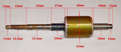 Ротор для ФН-1100Л(20) TNT Lраб.=60мм, D=61мм, H=290мм