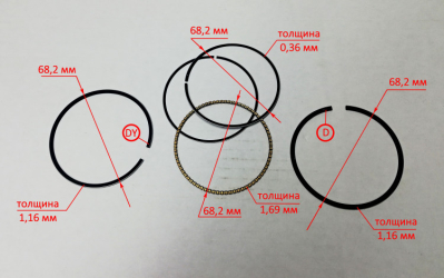 Поршневые кольца (комплект) для VP-35(54) TIY