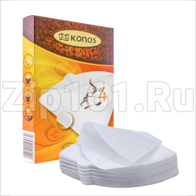 Фильтры для кофеварки капельного типа, размер 4, отбеленные, 40 шт KONOS4/40W